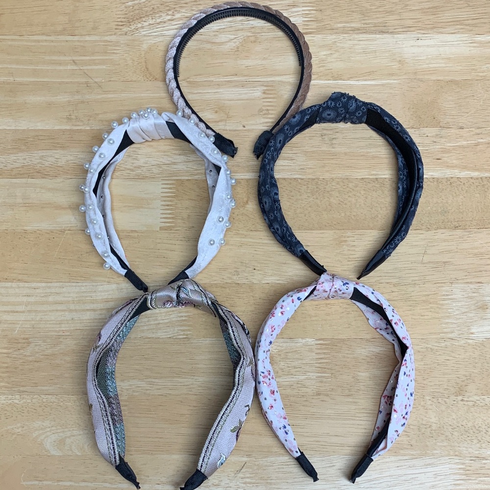 Stylish Kids Headband Set - Black, Pink, Cream